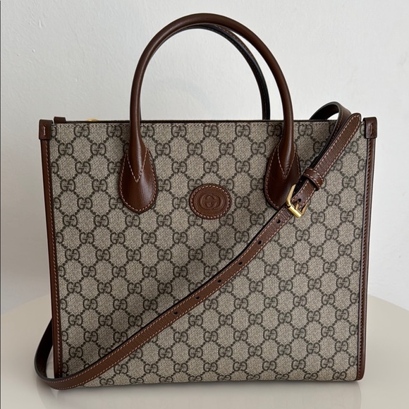 Gucci Brown and Cream Tote Bag - Picture 1 of 16
